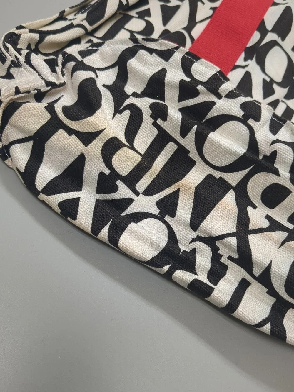 Roxy Logo Y2K Red, White And Black Tote Canvas Bag  (READ)